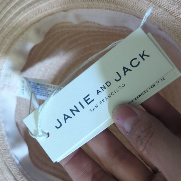 NEW! JANIE AND JACK STRAW STRIPED SUN HAT - 6 - 12 Month - Picture 5 of 5